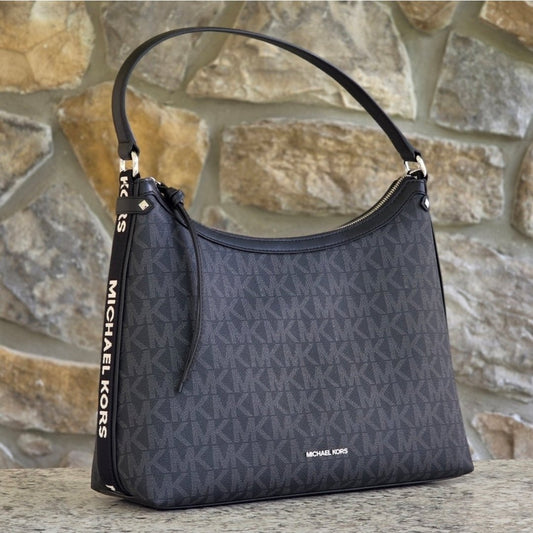 Michael Kors Maeve Large Logo Hobo Black Shoulder Bag