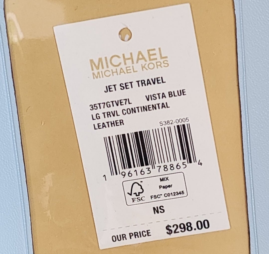 Michael Kors Jet Set Continental Wristlet Wallet Blue