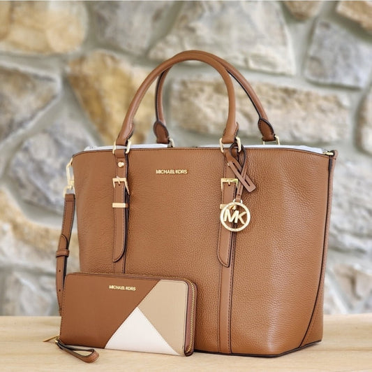 Michael Kors Bedford Legacy LG Tote SET Brown