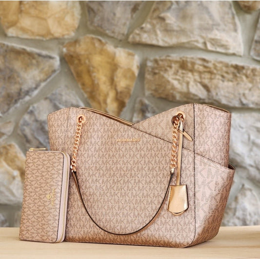 Michael Kors Jet Set Logo LG Shoulder Bag SET Pink