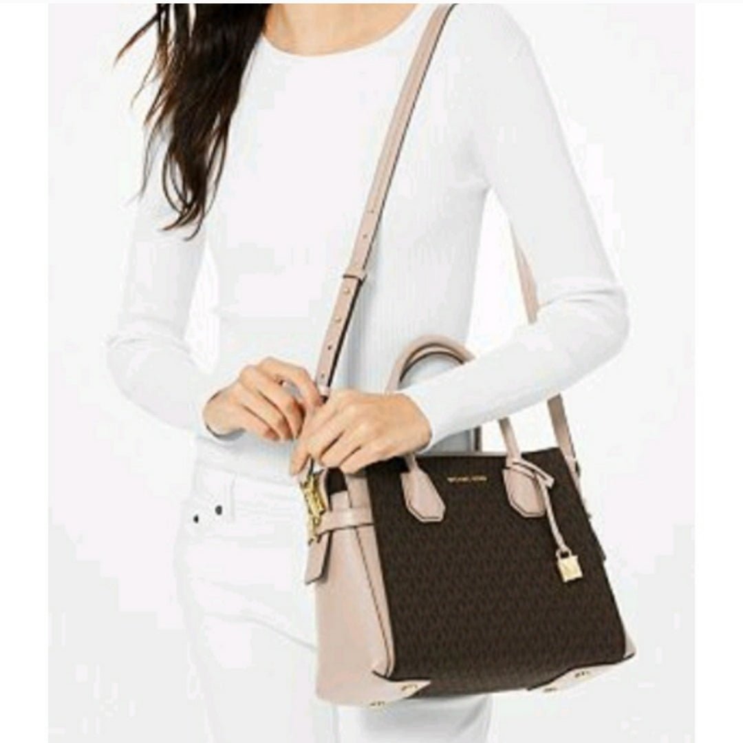 Michael Kors Mercer Logo Belted MD Satchel