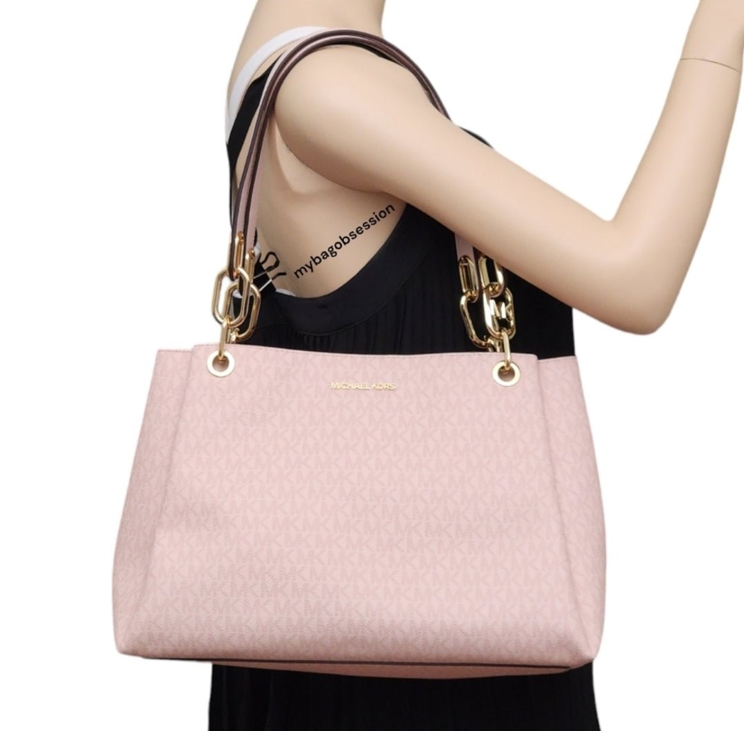 Michael Kors Trisha Logo LG Shoulder Bag Pink