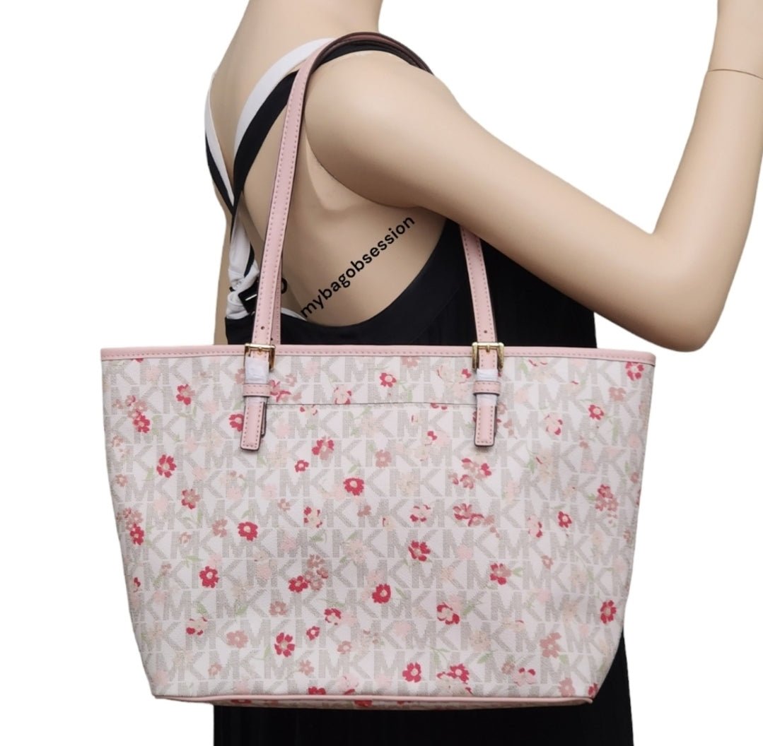 Michael Kors Jet Set Logo Floral MD Carryall Tote