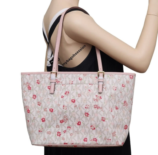 Michael Kors Jet Set Logo Floral MD Carryall Tote