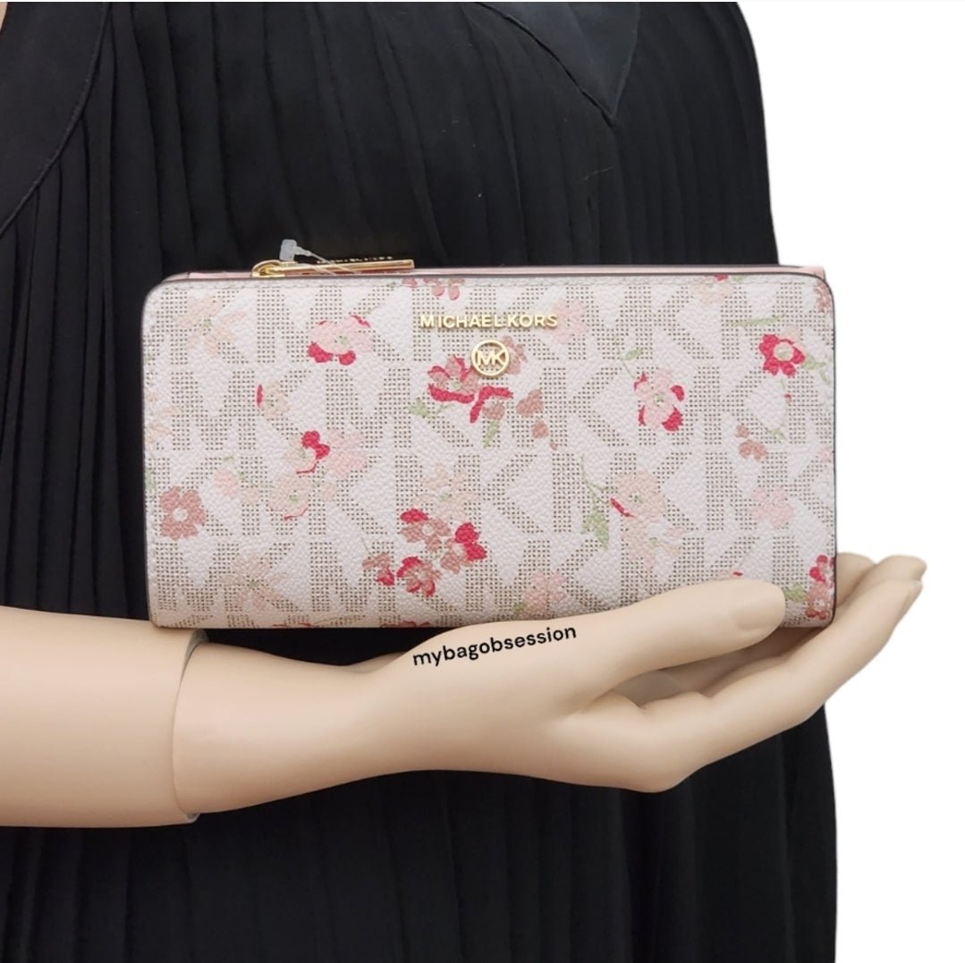 Michael Kors Jet Set Logo Floral Continental Wallet
