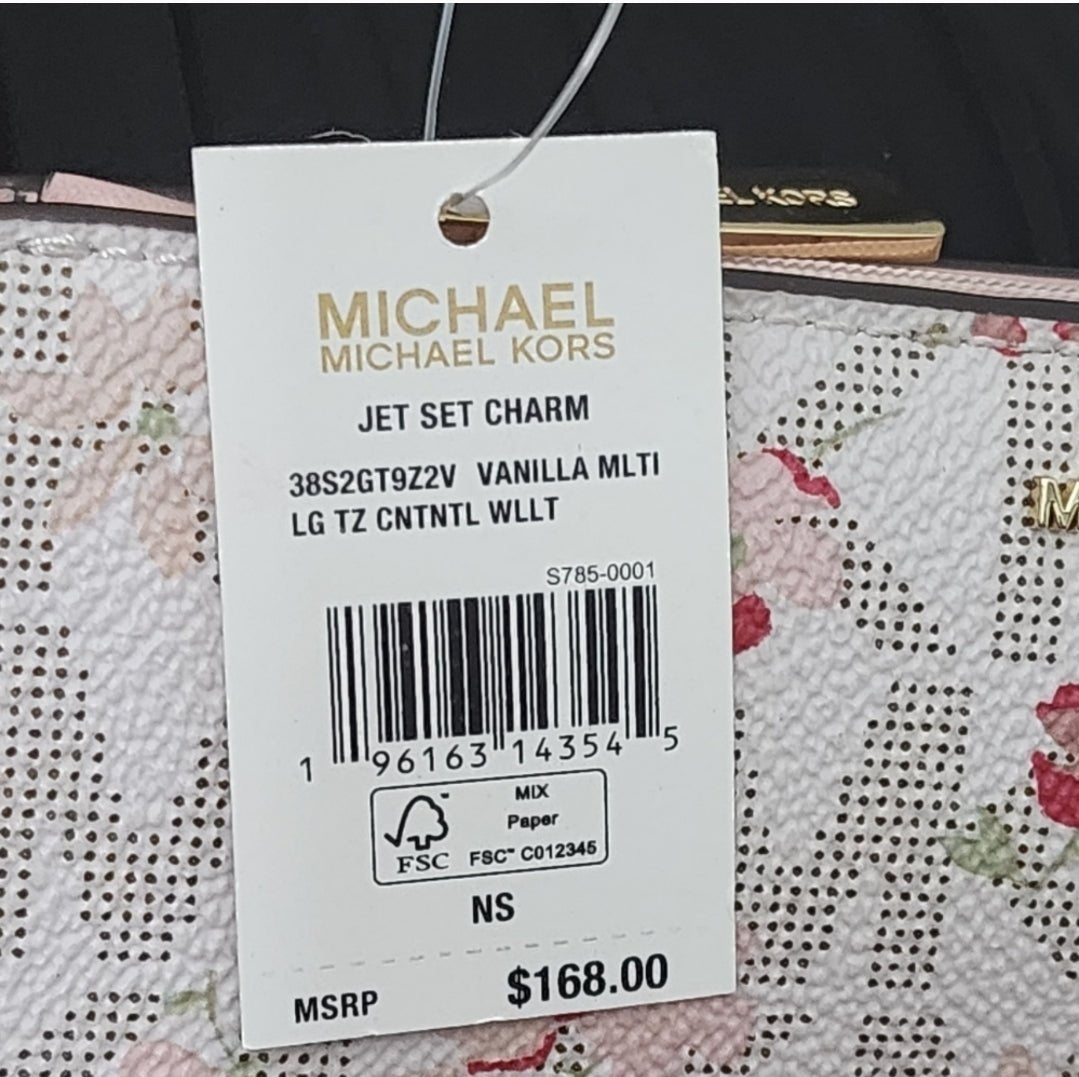 Michael Kors Jet Set Logo Floral Continental Wallet