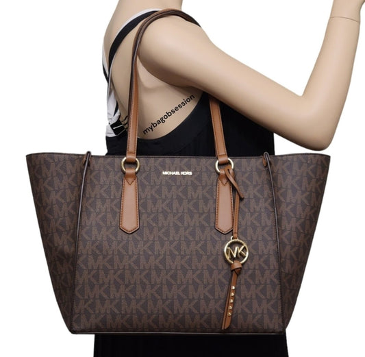 Michael Kors Kris Logo LG Shoulder Bag Brown