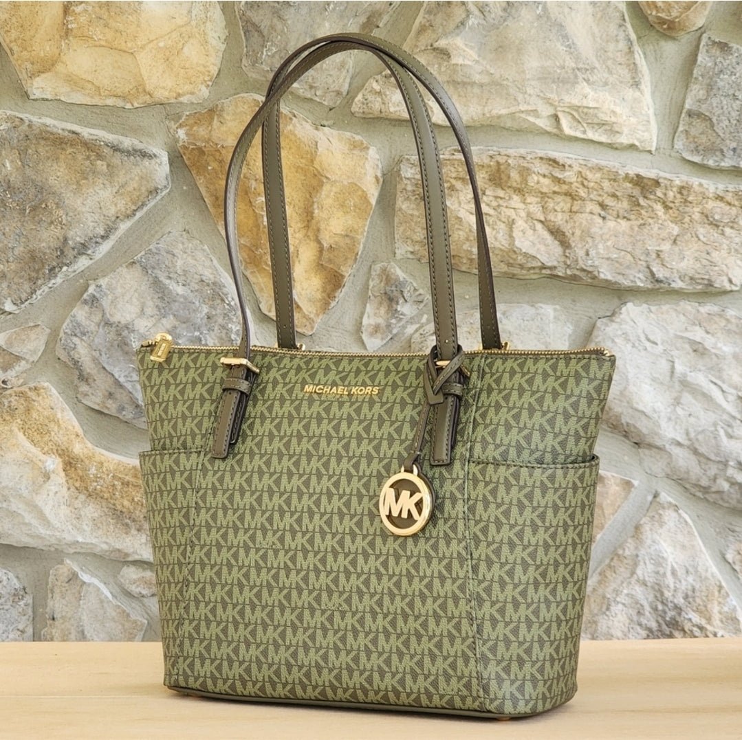 Michael Kors Jet Set Logo MD Tote Green