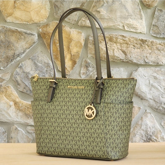Michael Kors Jet Set Logo MD Tote Green