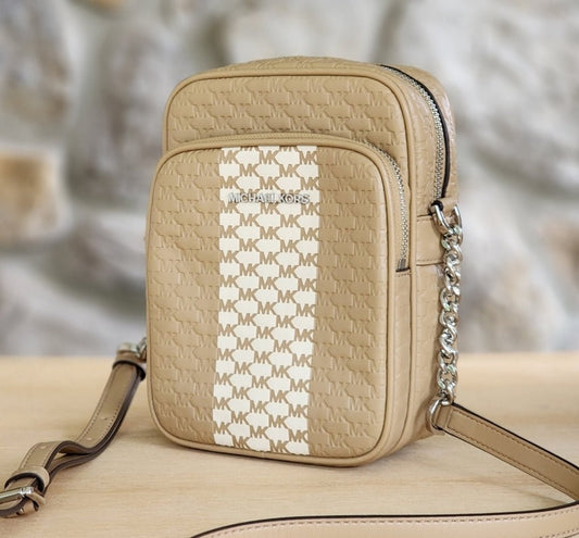 Michael Kors Jet Set MD Flight Crossbody Tan