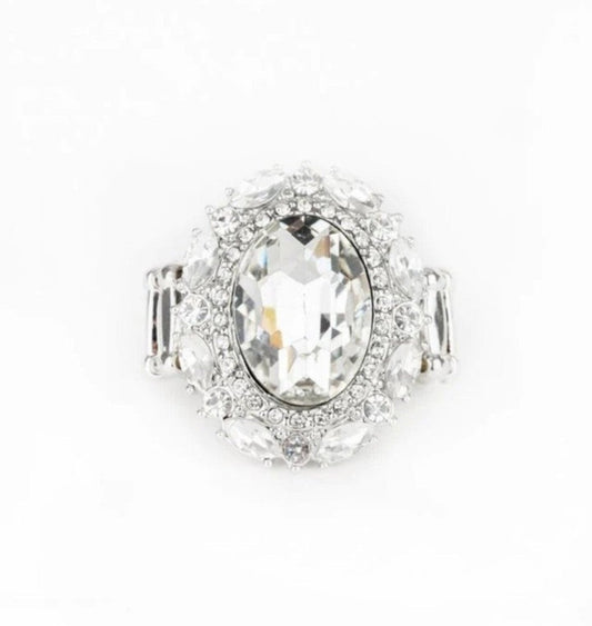 Paparazzi Show Glam White Ring