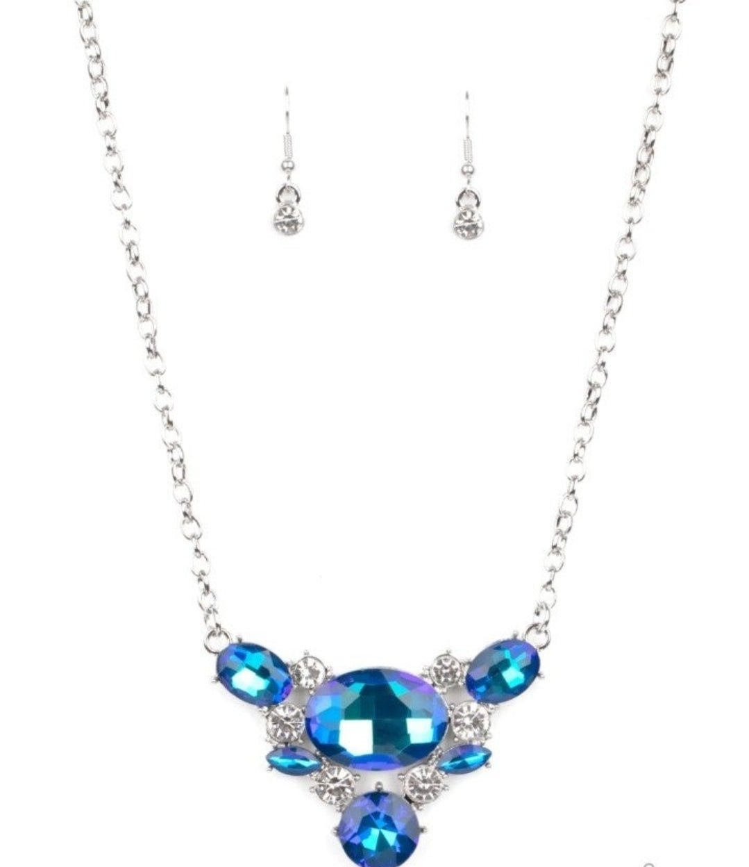 Paparazzi Cosmic Coronnation Blue Necklace & Earrings