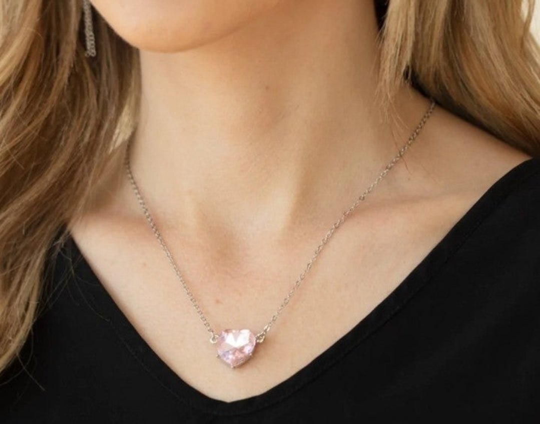 Paparazzi Works HEART For The Money Pink Necklace & Earrings