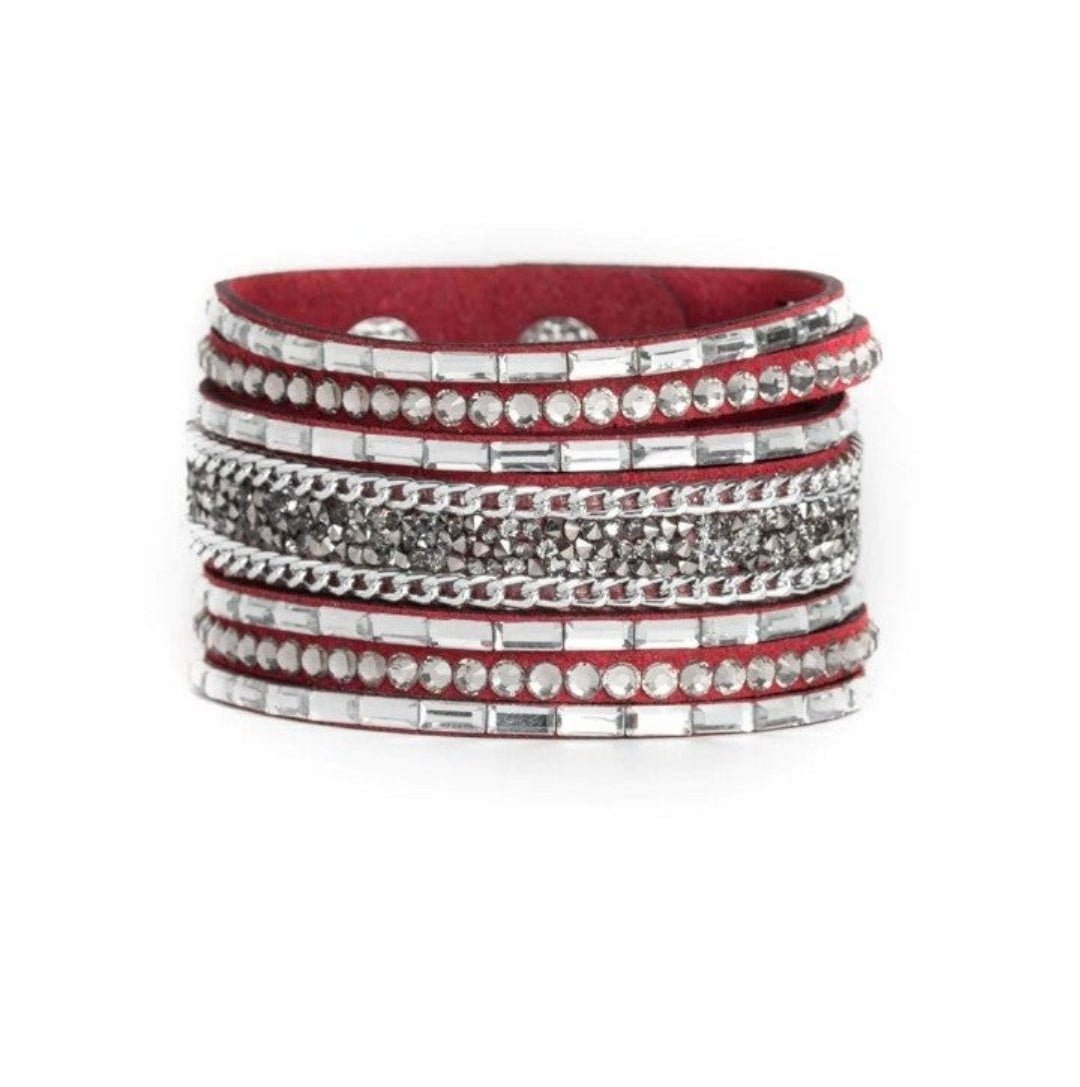 Paparazzi Rhinestone Rumble Red Bracelet