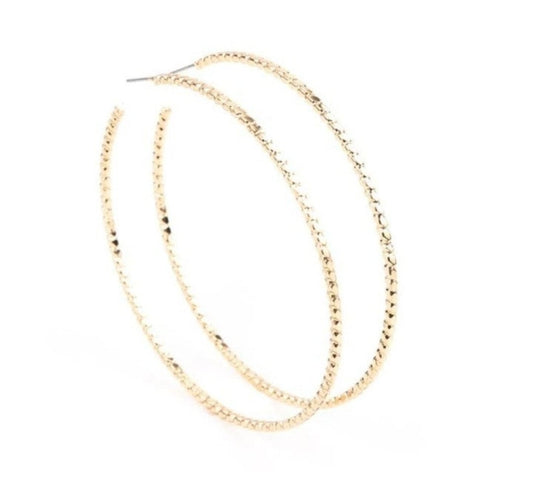 Paparazzi Pump Up The Volume Gold Hoop Earrings