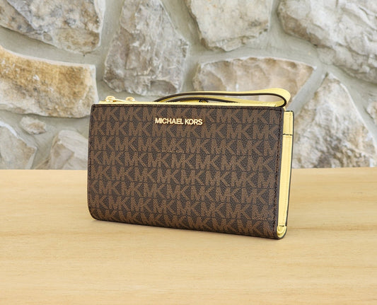 Michael Kors Jet Set Logo Double Zip Wristlet