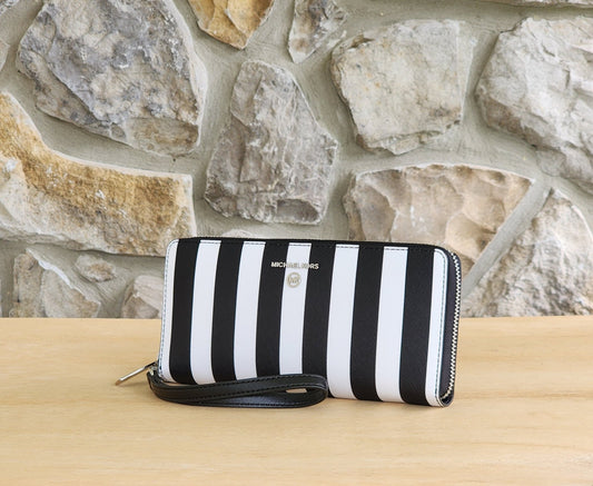 Michael Kors Jet Set Stripe Continental Wristlet